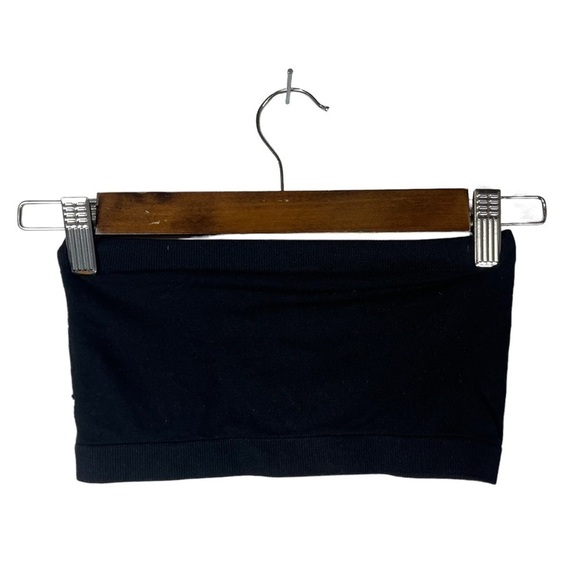 Boutique Black & Gold Rhinestone Strapless Seamless Bandeau S - Picture 2 of 2